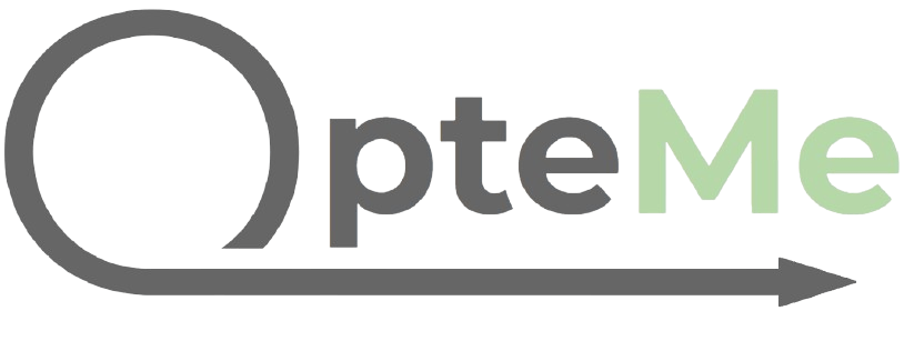 Logo der Digitalagentur OpteMe bei dem das O durch einen kreisförmigen Pfeil ersetzt wird
